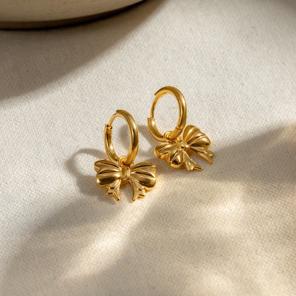 Golden Knot Earrings - Picture 1 of 6